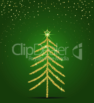 Golden christmas tree