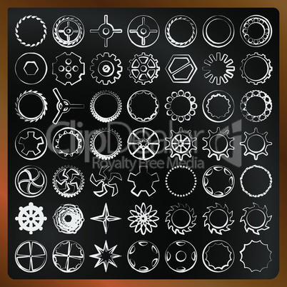 Set of steampunk gears vector image