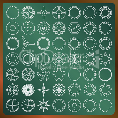 Set of steampunk gears vector image