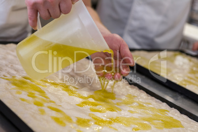 Preparing Italian pizza