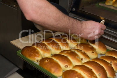 Baker preparing maritozzi