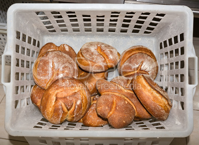Some bread in a basket