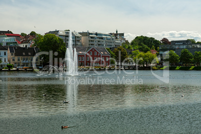 Cityscape of the old buildings in Stavanger, Norway