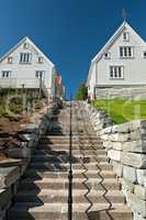 Typical houses and stairs in Stavanger, Norway