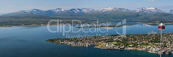 Panoramic view of Tromso and mountains, Norway