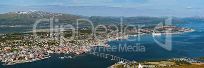Panoramic view of Tromso and its port, Norway