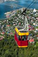 Cable car above Tromso city, Norway