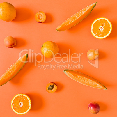 Fresh orange toned fruits