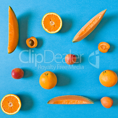 Fresh orange toned fruits