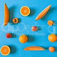 Fresh orange toned fruits