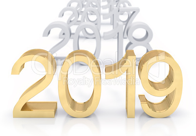 3D Golden Text 2019