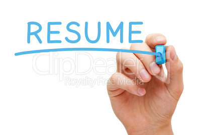 Resume Handwritten With Blue Marker