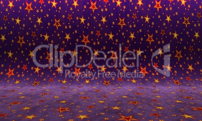 Purple background with red stars. Colorful texture