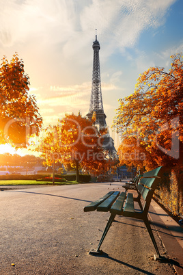 Eiffel Tower in autumn