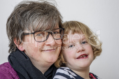 Portrait of mother with daughter