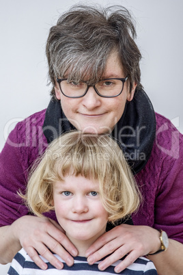 Portrait of mother with daughter