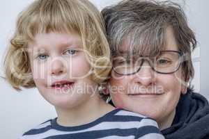 Portrait of mother with daughter