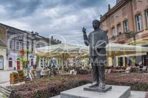 The statue of Jasa Tomic in Novi Sad, Serbia