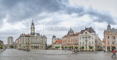 Main square and Church in Novi Sad, Serbia