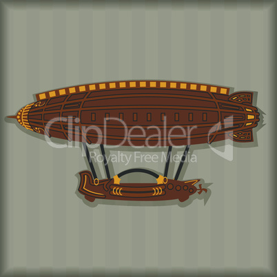 Airship in the style of steampunk