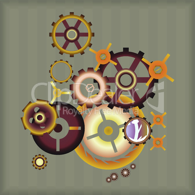 Gears in the style of steampunk vector image