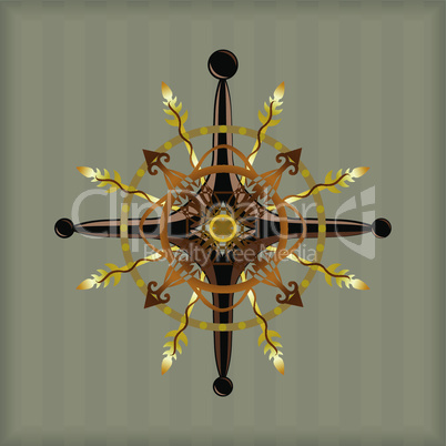 Wind rose steampunk vector image