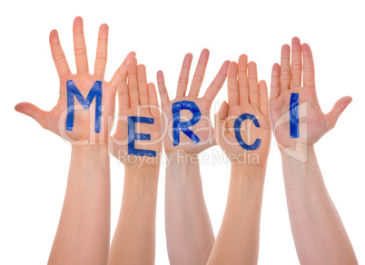 Many Hands Building Merci Means Thank You, Isolated
