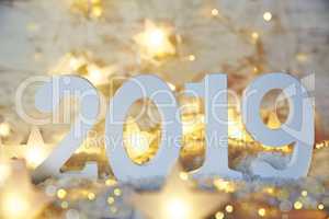 Sparkling Fairy Lights, Stars, 2019 For Happy New Year