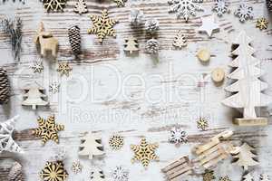 Flat Lay, Rustic Christmas Decoration, Copy Space