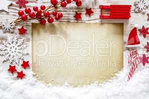 Bright White Christmas Flat Lay, Paper With Copy Space