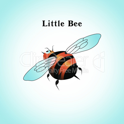 Vector illustration of a little bee flying in the sky. EPS 10