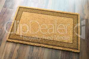 Blank Welcome Mat On Wood Floor Background Ready For Your Text