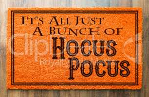 It's All A Bunch Of Hocus Pocus Halloween Orange Welcome Mat