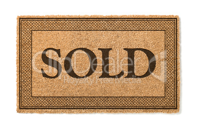 Sold Welcome Mat Isolated On A White Background