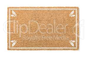 Blank Holiday Welcome Mat With Holly Isolated on White
