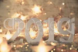 Glittering Fairy Lights, Stars, 2019 For Happy New Year