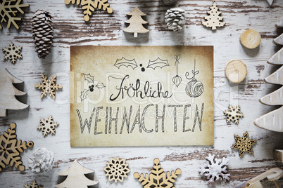Paper, Calligraphy Froehliche Weihnachten Means Merry Christmas