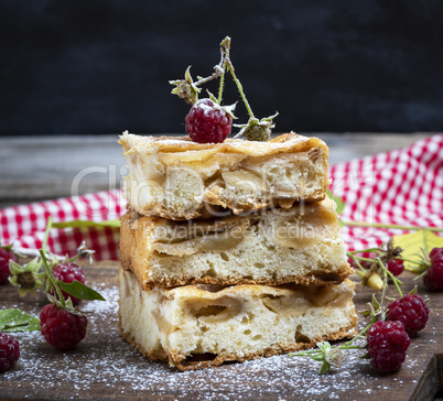 baked square pieces of apple pie