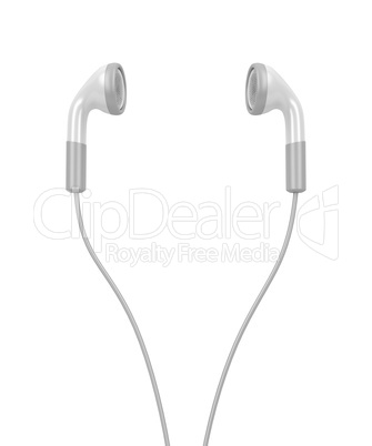 White modern earphones