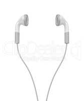 White modern earphones