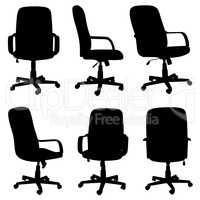 Set of different office chairs