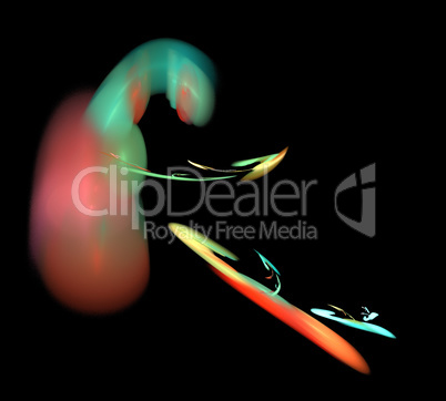 image of one Digital Fractal on Black Color image of one Digital Fractal on Black Color