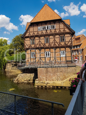 Half-timbered red brick houses in Lueneburg