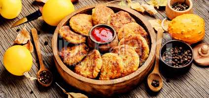 Diet vegetable pumpkin cutlet