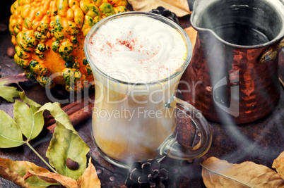 Latte autumn hot drink