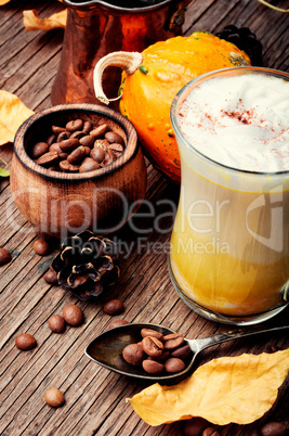 Latte autumn hot drink