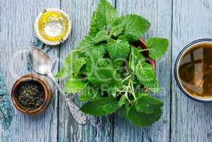 Green melissa herbal tea