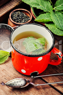 Cups of healthy herbal tea