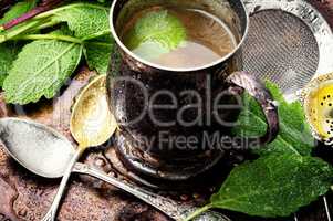 Cups of healthy herbal tea