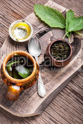 Cups of healthy herbal tea